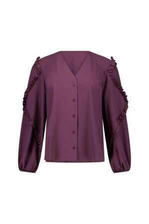 Studio Anneloes Studio Anneloes ingrid ruffle blouse 14212 Blouse 4800 aubergine