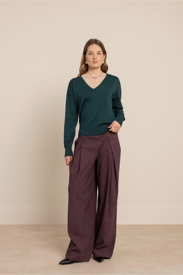 Studio Anneloes Ruth vneck pullover 14217 8300 dark teal