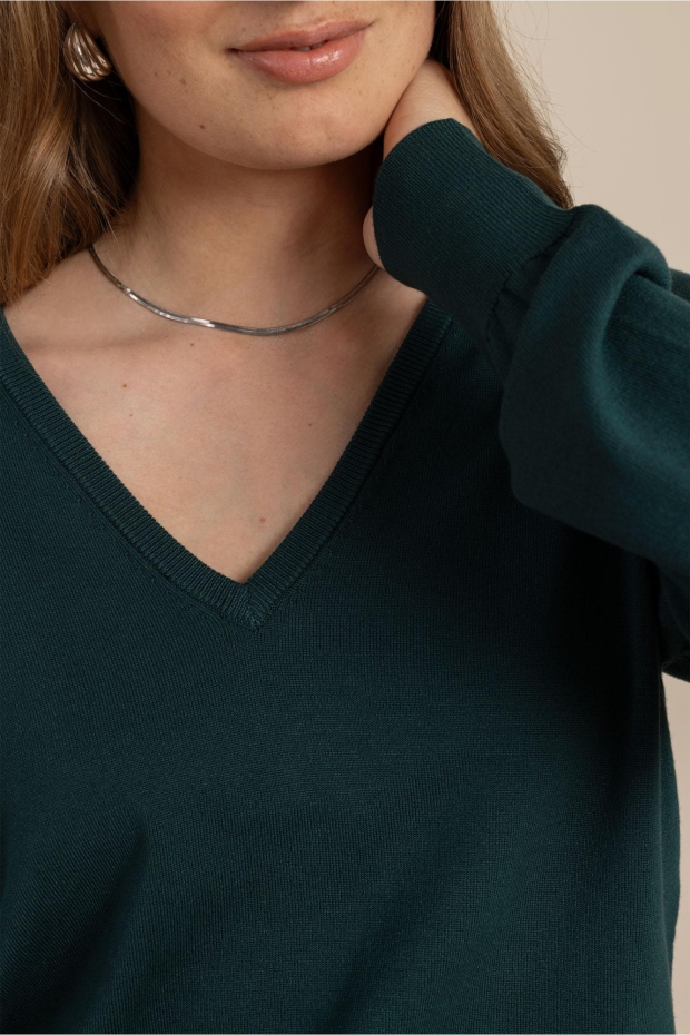 Studio Anneloes Ruth vneck pullover 14217 8300 dark teal