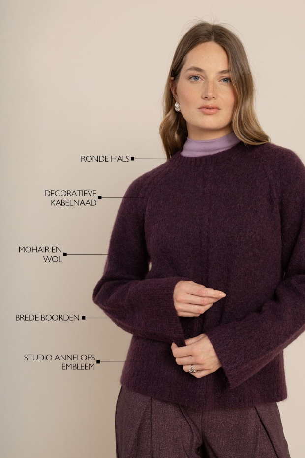 Studio Anneloes Sammy pullover 14218 4800 aubergine