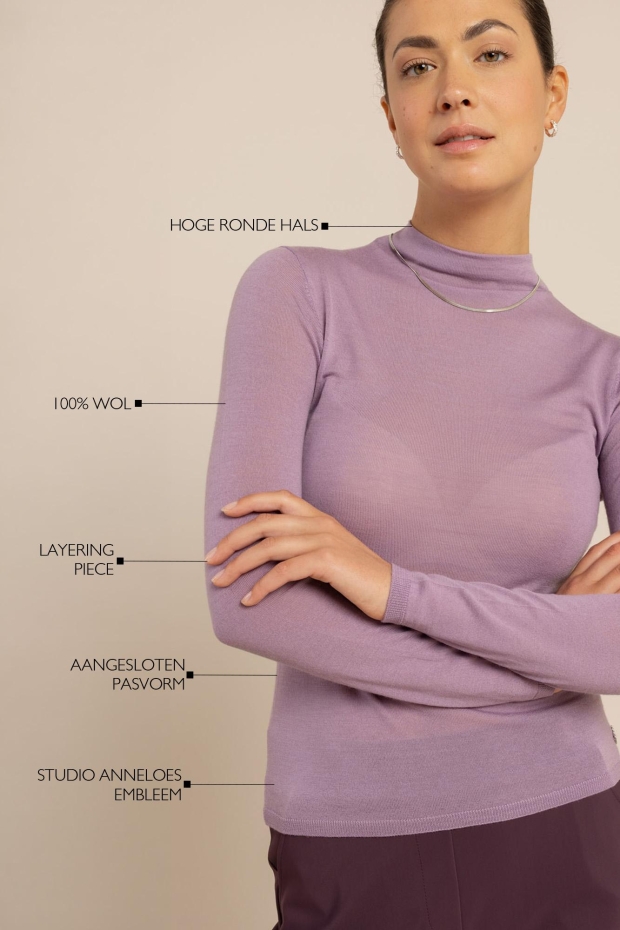 Studio Anneloes Reggie col pullover 14220 4700 light aubergine