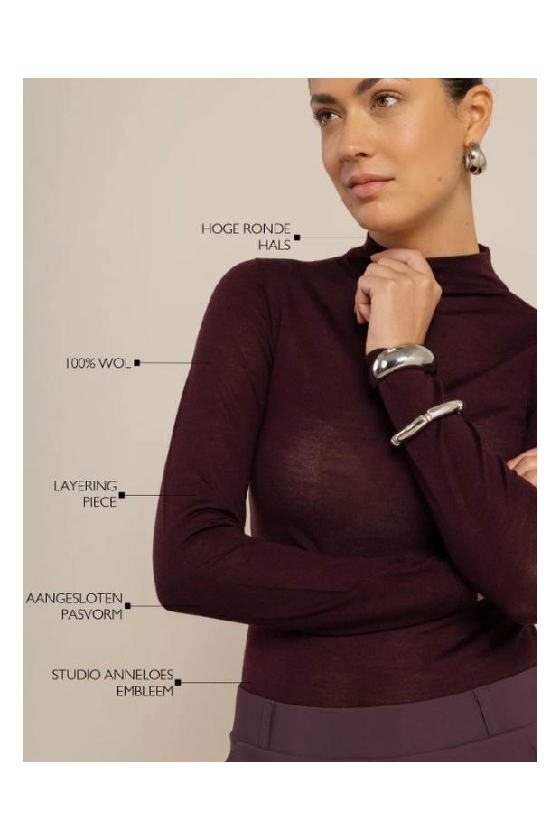 Studio Anneloes Reggie col pullover 14220 4800 aubergine