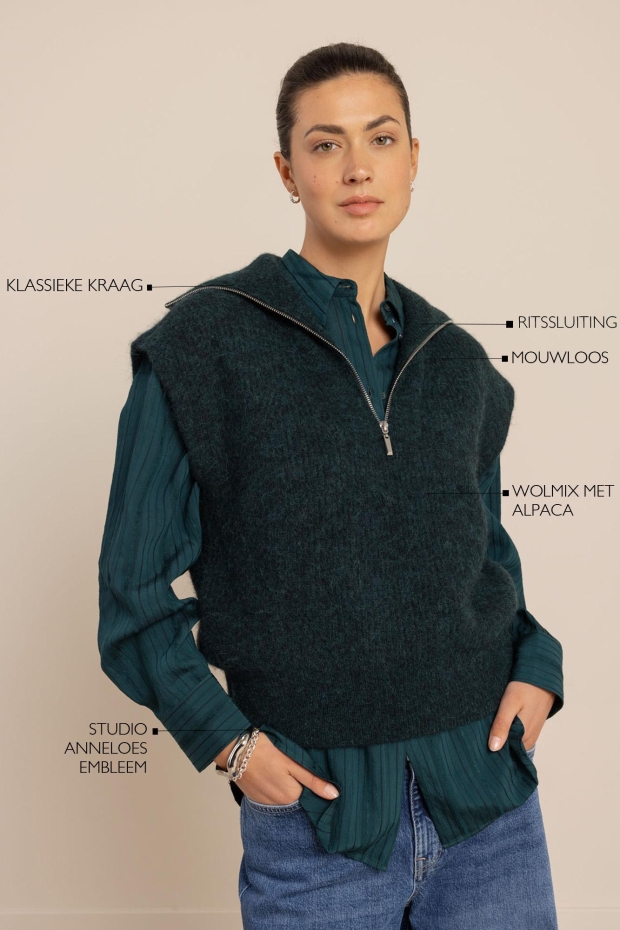 Studio Anneloes Joesha sleeveless pullover 14227 8300 dark teal