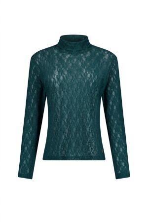 Studio Anneloes Studio Anneloes reagan lace col top 14237 T-shirt Lange mouw 8200 teal