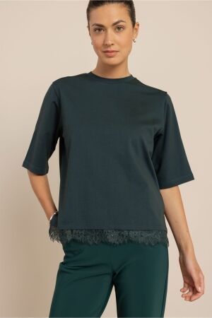Studio Anneloes Studio Anneloes fiore lace tee 14239 T-shirt Korte mouw 8300 dark teal