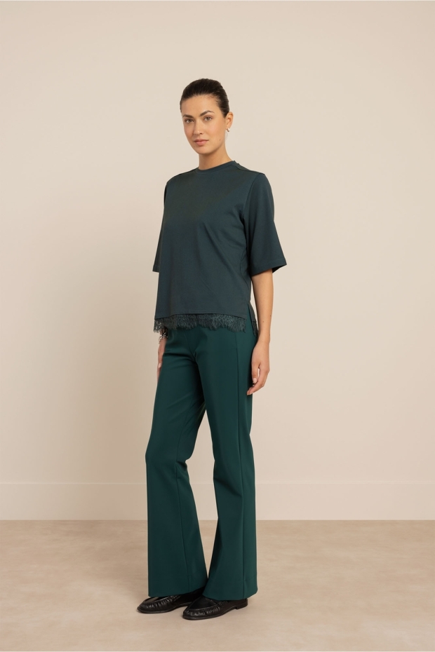 Studio Anneloes Fiore lace tee 14239 8300 dark teal