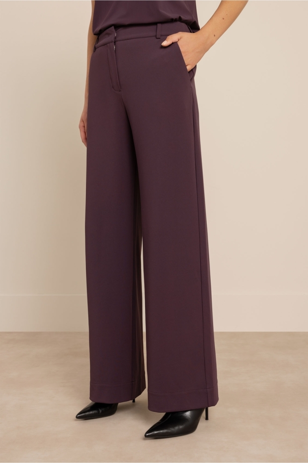 Studio Anneloes Luz twill trousers 14250 4800 aubergine
