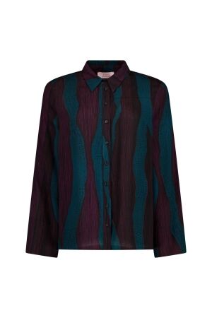 Studio Anneloes Studio Anneloes bubba widesleeve blouse 14253 Blouse 4882 aubergine/teal