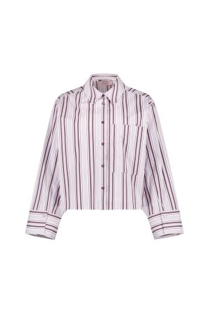 Studio Anneloes Studio Anneloes erina stripe blouse 14285 Blouse 4748 light aubergine/ aubergine