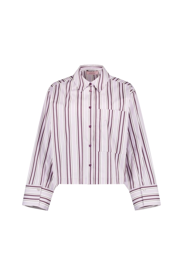Studio Anneloes Erina stripe blouse 14285 4748 light aubergine/ aubergine