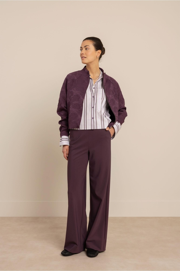 Studio Anneloes Erina stripe blouse 14285 4748 light aubergine/ aubergine