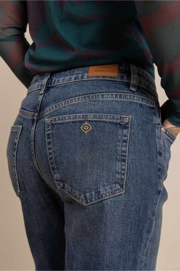 Studio Anneloes Sage straight denim trousers 14287 9808 vintage stone