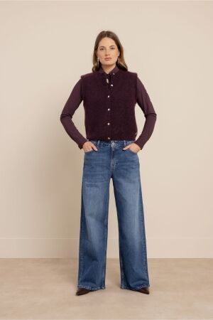 Studio Anneloes Studio Anneloes bibi sls cardigan 14450 Vest 4800 aubergine