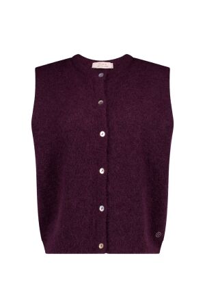 Studio Anneloes Studio Anneloes bibi sls cardigan 14450 Vest 4800 aubergine