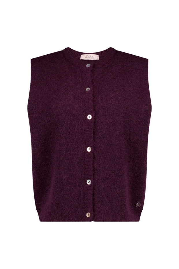 Studio Anneloes Bibi sls cardigan 14450 4800 aubergine