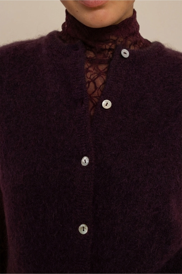 Studio Anneloes Bibi sls cardigan 14450 4800 aubergine