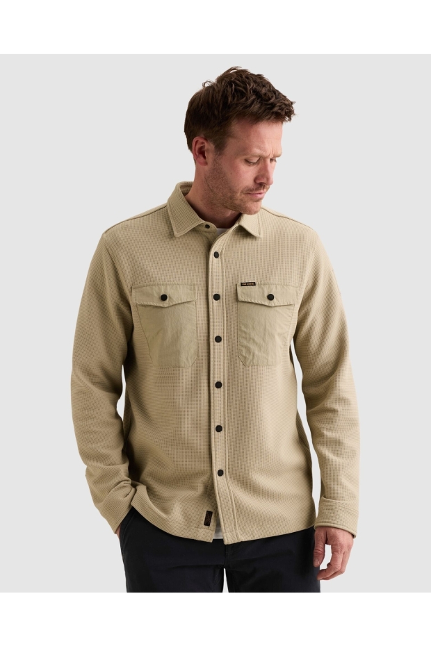 PME Legend The Jones Jersey Waffle/overshirt PSI2610288 6412 stone green