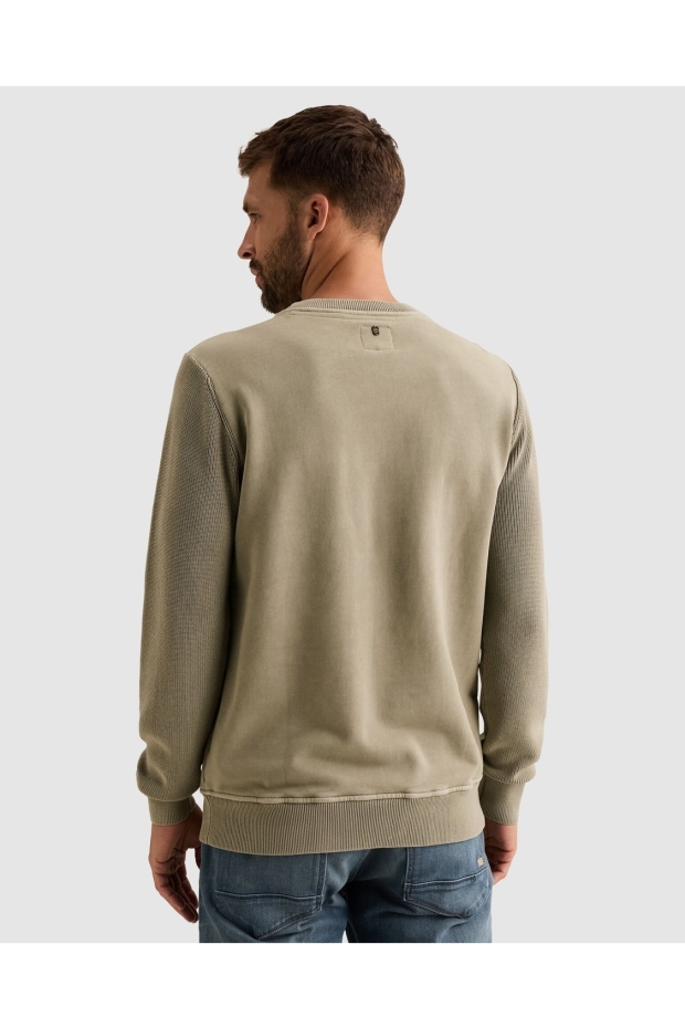 PME Legend sweat knit combination PSW2610323 6412 stone green