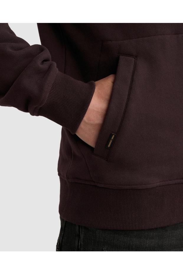 PME Legend dry peached semi brushed hoody 4357 dark aubergine