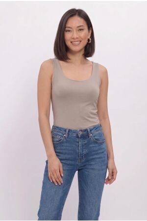 Only Only onllone s/l 2-way top jrs Tops en Singlets pumice stone