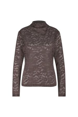Studio Anneloes Studio Anneloes reagan lace top 91546 T-shirt Lange mouw 8700 espresso