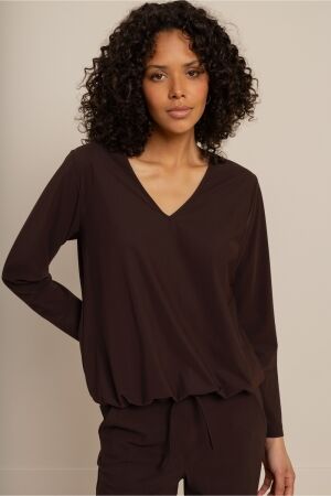 Studio Anneloes Studio Anneloes vicky ls shirt 94858 T-shirt Lange mouw 8700 espresso