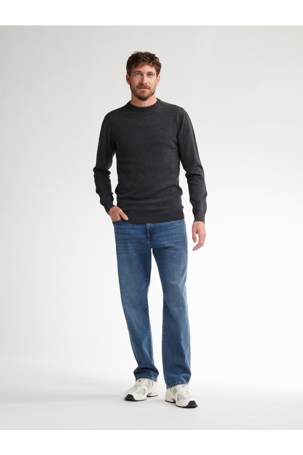 Petrol M-ROS-KWR201 Knitwear Round Neck Basic 9080 Steal Melee