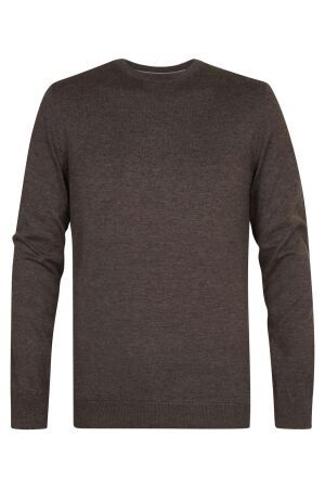 Petrol Petrol m-ros-kwr201 knitwear round neck basic Trui 7156 cedar brown