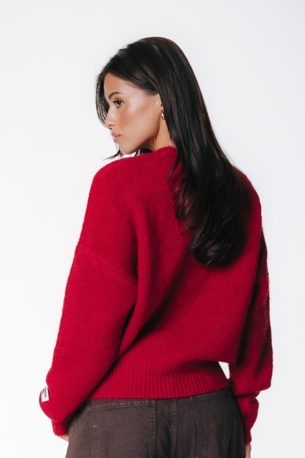 Colourful Rebel Olivia Crewneck Knitted Sweater WK118443 600 red