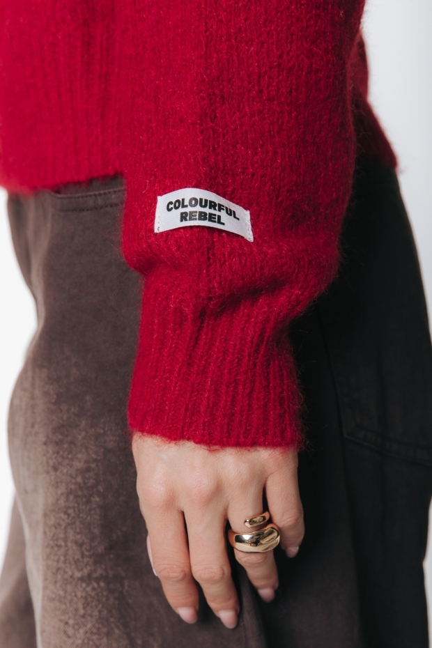 Colourful Rebel Olivia Crewneck Knitted Sweater WK118443 600 red