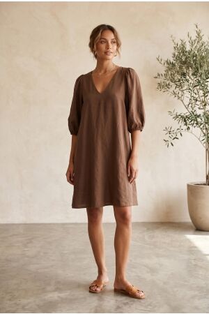 Azzurro Azzurro dress a-3844 Jurken dark brown