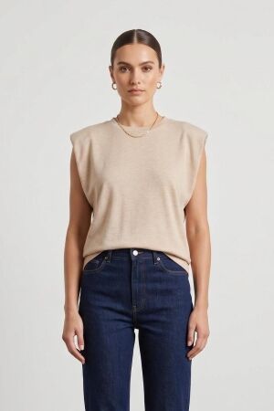 Azzurro Azzurro top a-8600 Tops en Singlets beige