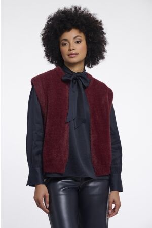 Rino & Pelle Rino & Pelle short waistcoat elona.5002611 Vest sangria