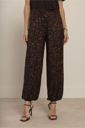 Studio Anneloes Studio Anneloes darielle sequin balloon trousers 14473 Broek 8700 espresso