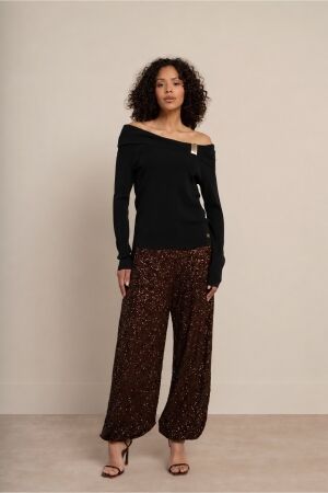 Studio Anneloes Studio Anneloes fanny off-shoulder top 14478 T-shirt Lange mouw 9000 black