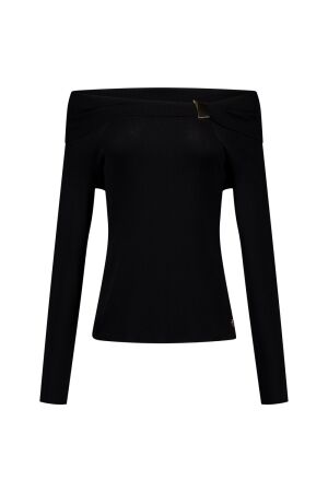 Studio Anneloes Studio Anneloes fanny off-shoulder top 14478 T-shirt Lange mouw 9000 black
