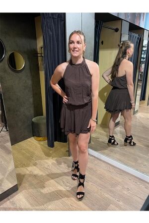 Rammani Rammani jurk kort 41841 Jurk brown