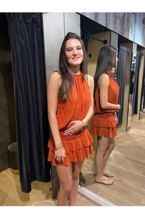 Rammani Rammani jurk kort 70381 Jurk brick