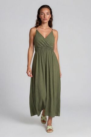 Turquoise by DAAN Turquoise by DAAN jurk viscose met kralen 41442 Jurk khaki