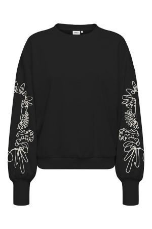 Only Only onlbrooke l/s o-neck detail swt Sweater black