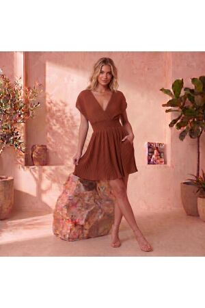 SOPHIE & ME SOPHIE & ME playsuit plisse Jumpsuit bruin