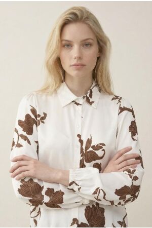 Helena Hart Helena Hart blouse farah print 7887 Blouse ecru