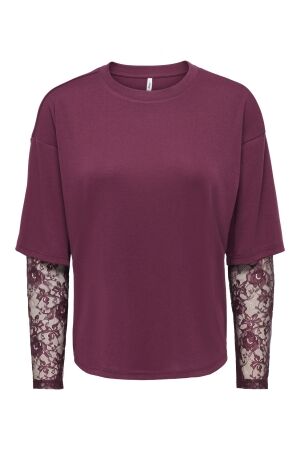 Only Only onltahlia l/s lace top pr jrs T-shirt Lange mouw fig