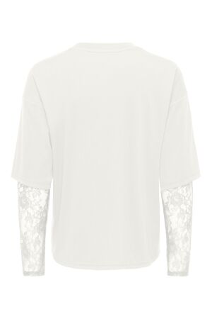 Only Only onltahlia l/s lace top pr jrs T-shirt Lange mouw cloud dancer
