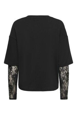 Only Only onltahlia l/s lace top pr jrs T-shirt Lange mouw black