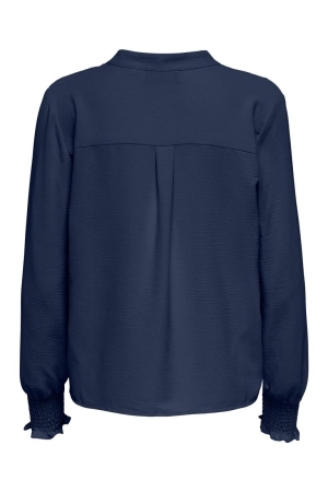Only Only onlmette v-neck ls smock top noos wvn T-shirt Lange mouw naval academy