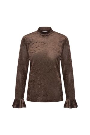 Helena Hart Helena Hart pull paillet 7885 T-shirt Lange mouw choco