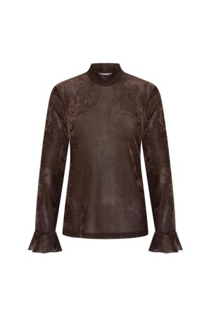 Helena Hart Helena Hart pull uni 7886 T-shirt Lange mouw choco