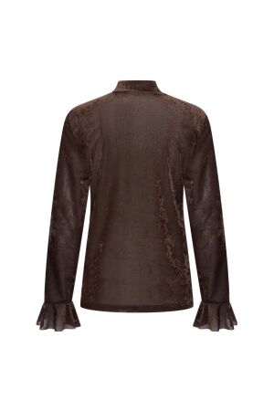 Helena Hart Helena Hart pull uni 7886 T-shirt Lange mouw choco