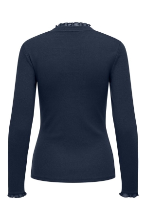 Only Only onlleslie l/s lace mix top jrs noos T-shirt Lange mouw navy blazer
